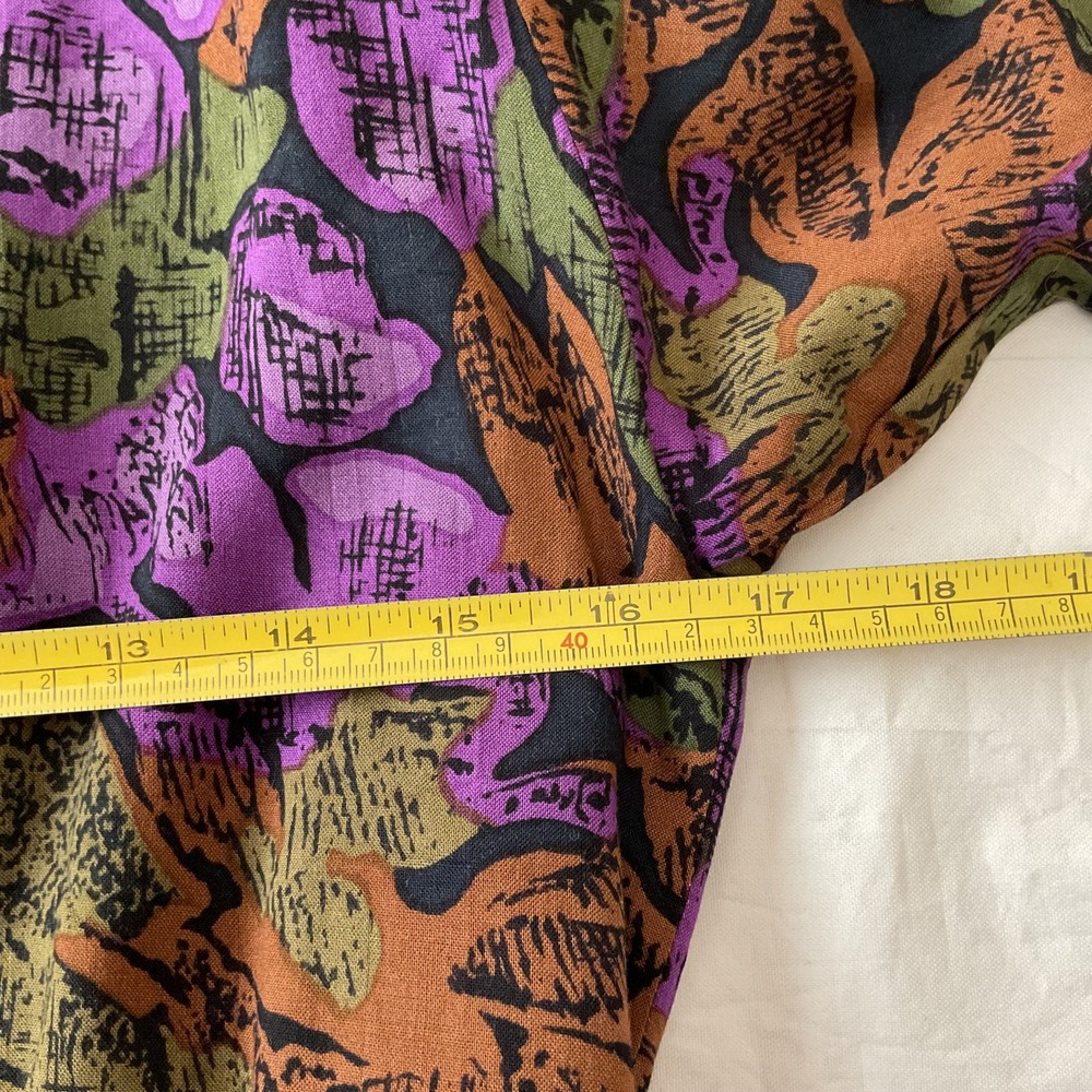 Vintage Act I New York Dress 7/8 Floral Print Blouson Suede Waist Tiered Modest - Picture 14 of 16